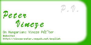 peter vincze business card